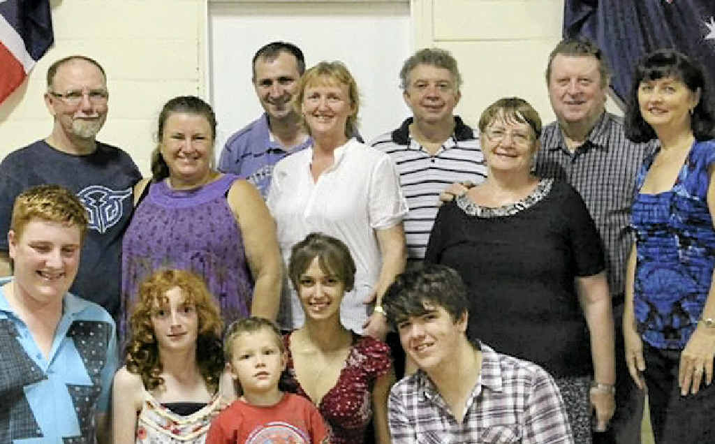 Leslie Rayner (from back), Debbie Williams, Dave and Tanya Dowling, Mal Springall, Bev and Eddie Gardiner and instructor Bronwyn Molloy, and (front) James and Jessie Dowling, Beau Friske, Katrina LoSurdo and Michael Rayner took dance lessons in the lead-up to last weekend’s Kandanga dance. Leslie Rayner (from back), Debbie Williams, Dave and Tanya Dowling, Mal Springall, Bev and Eddie Gardiner and instructor Bronwyn Molloy, and (front) James and Jessie Dowling, Beau Friske, Katrina LoSurdo and Michael Rayner took dance lessons in the lead-up to last weekend’s Kandanga dance.